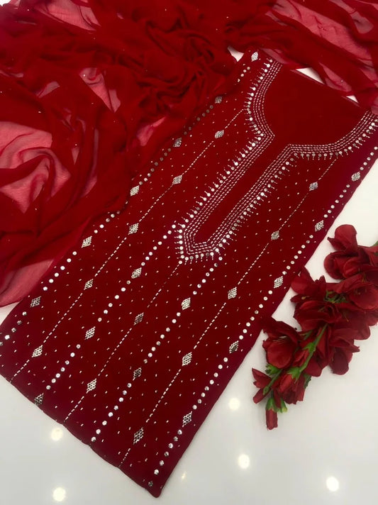 Panel mukesh kurta on soft crinkle chiffon