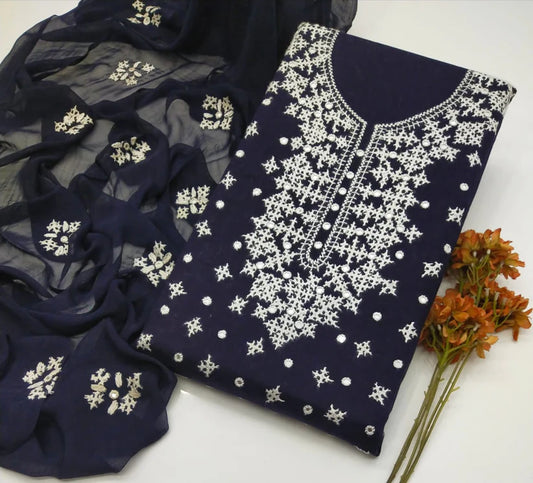 Lawn 3 Pce Handmade Sindhi Mirror