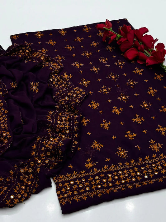 2 piece Chawal Tanka work with four sided dupatta.