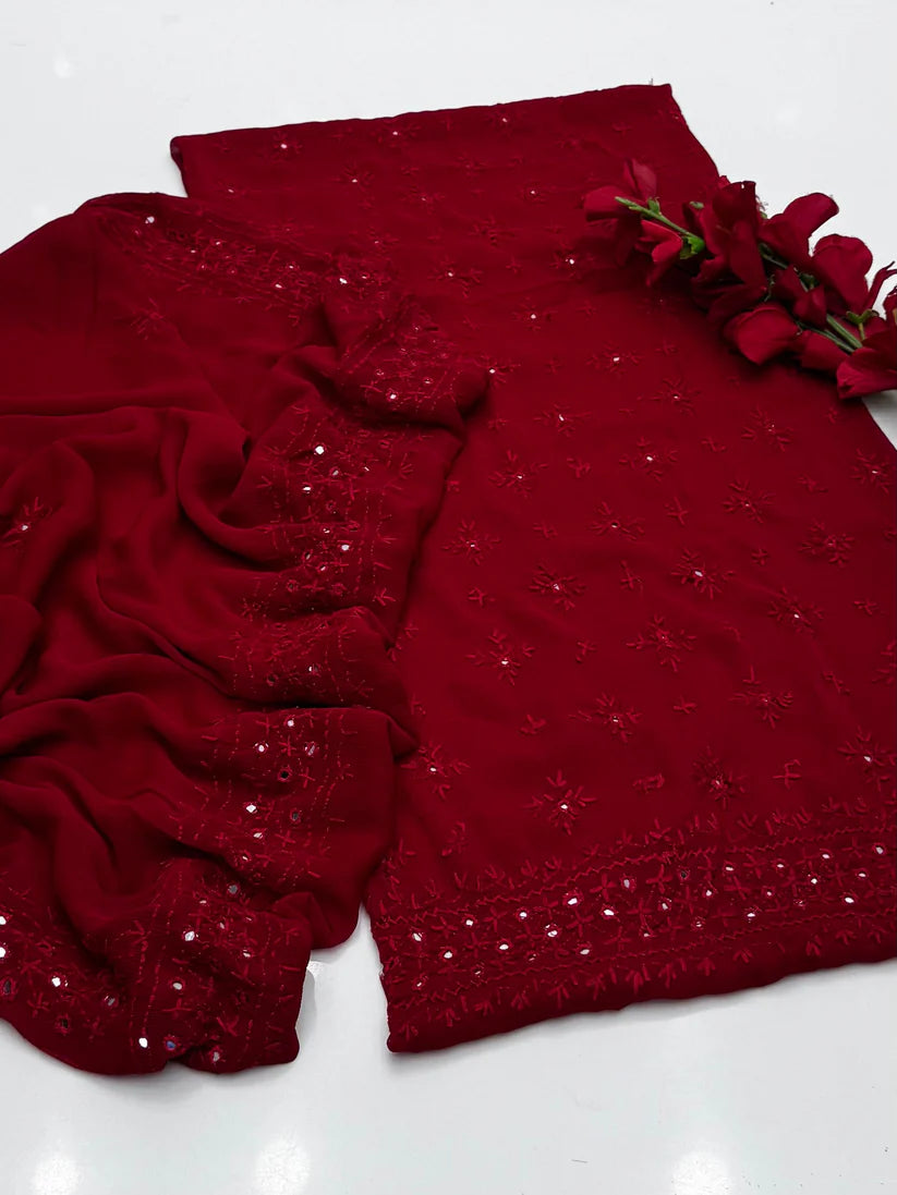 2 piece Chawal Tanka work with four sided dupatta.