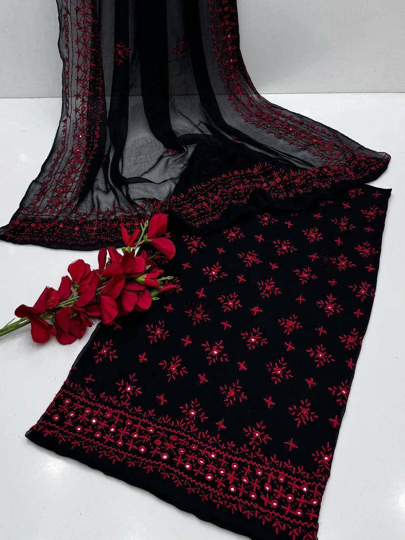 2 piece Chawal Tanka work with four sided dupatta.