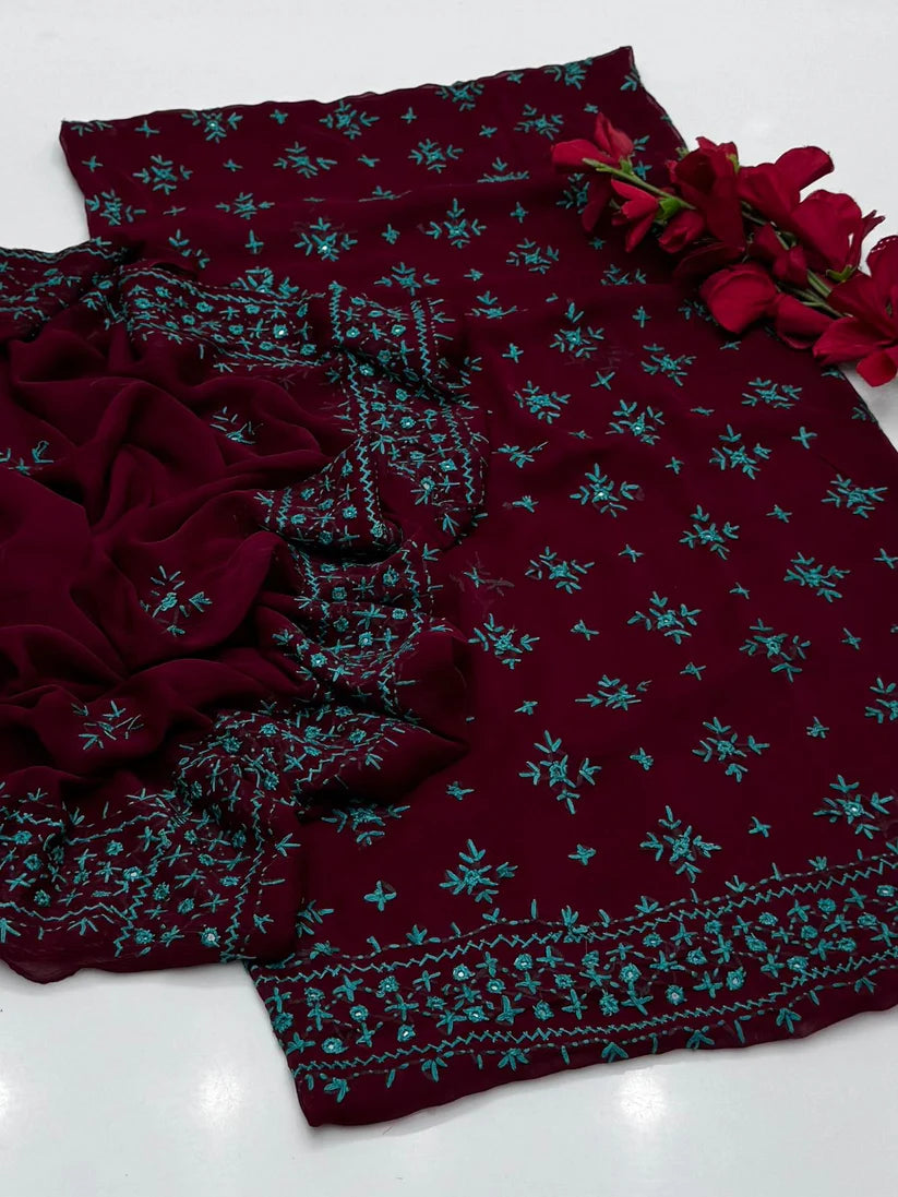 2 piece Chawal Tanka work with four sided dupatta.