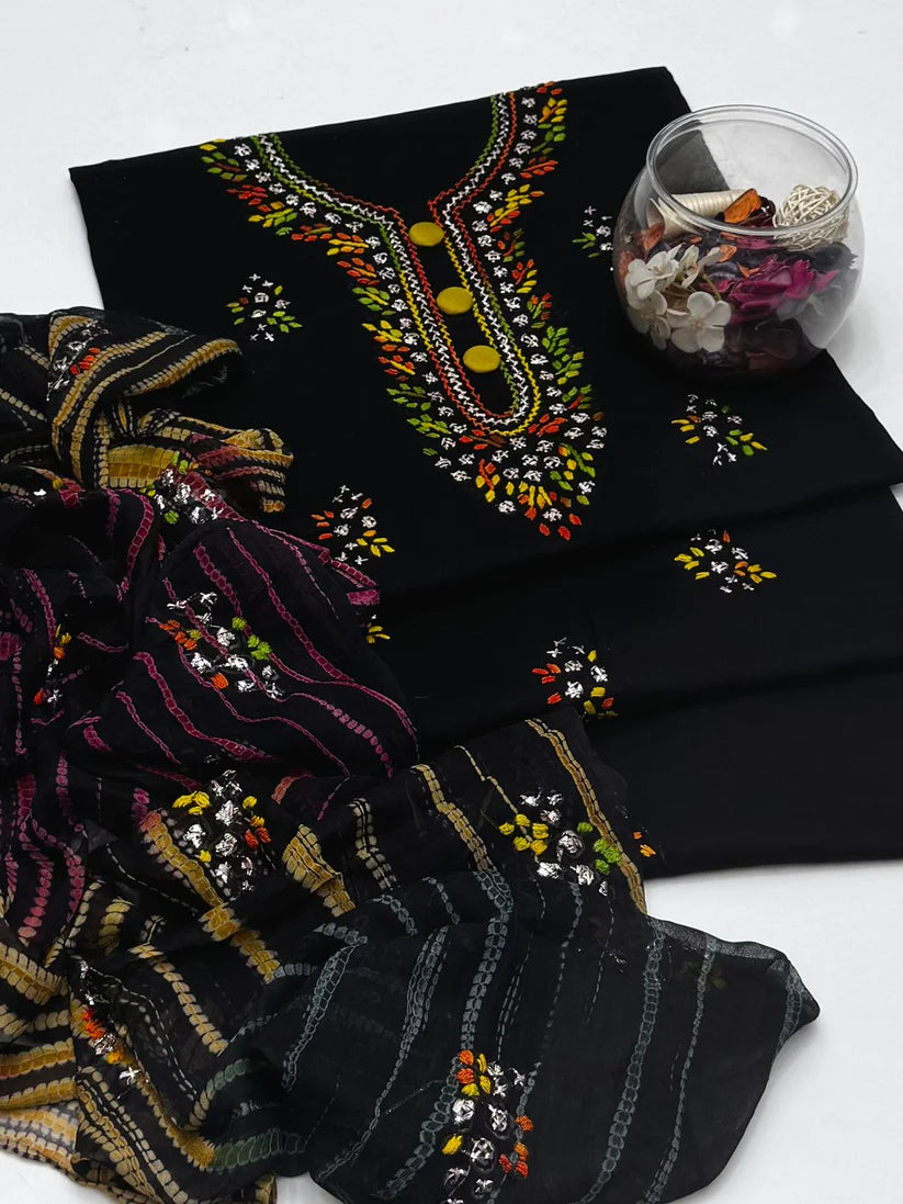 3 Pce Lawn Handmade Pakka Gota