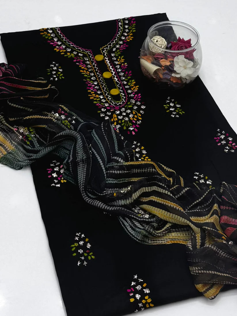 3 Pce Lawn Handmade Pakka Gota