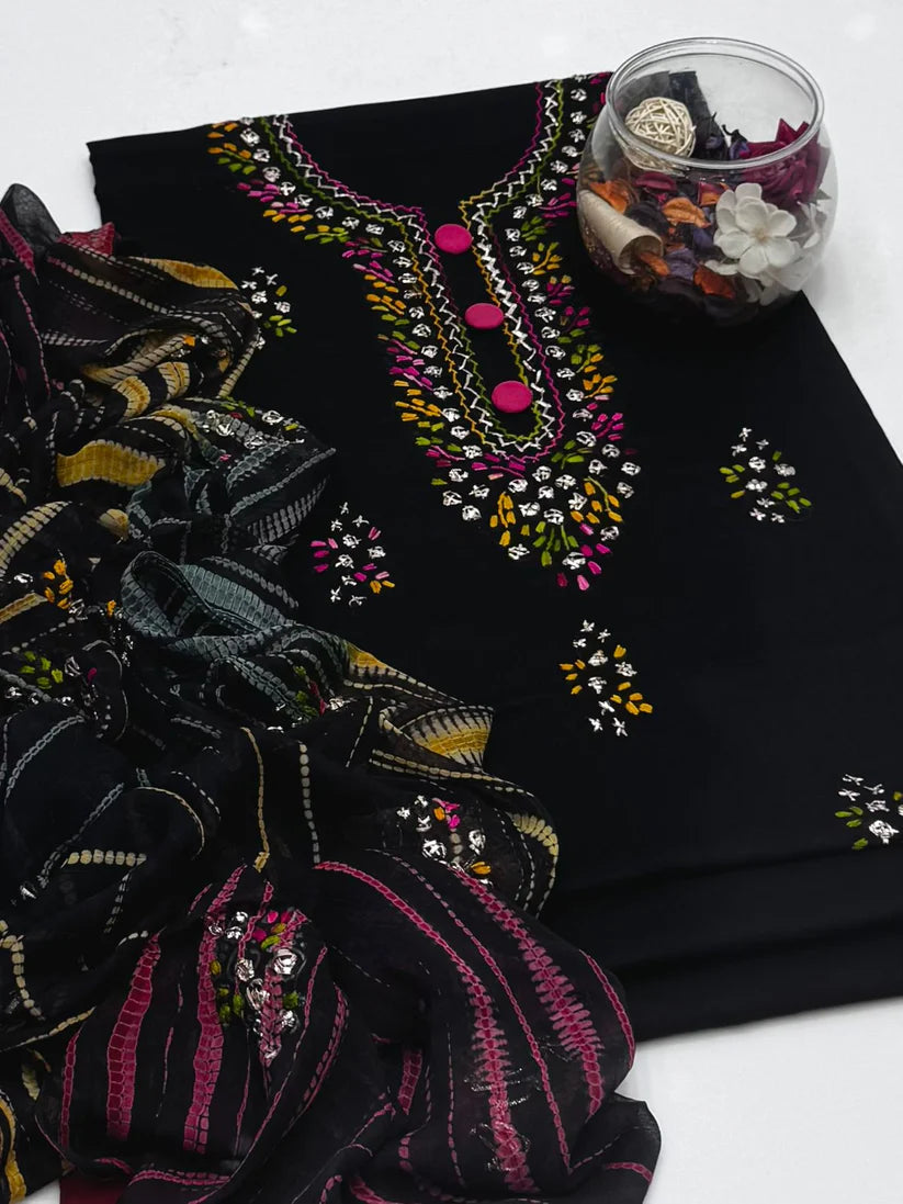 3 Pce Lawn Handmade Pakka Gota