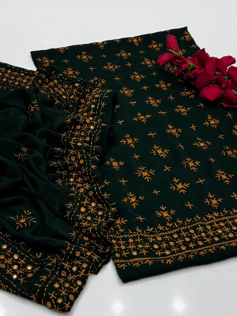 2 piece Chawal Tanka work with four sided dupatta.