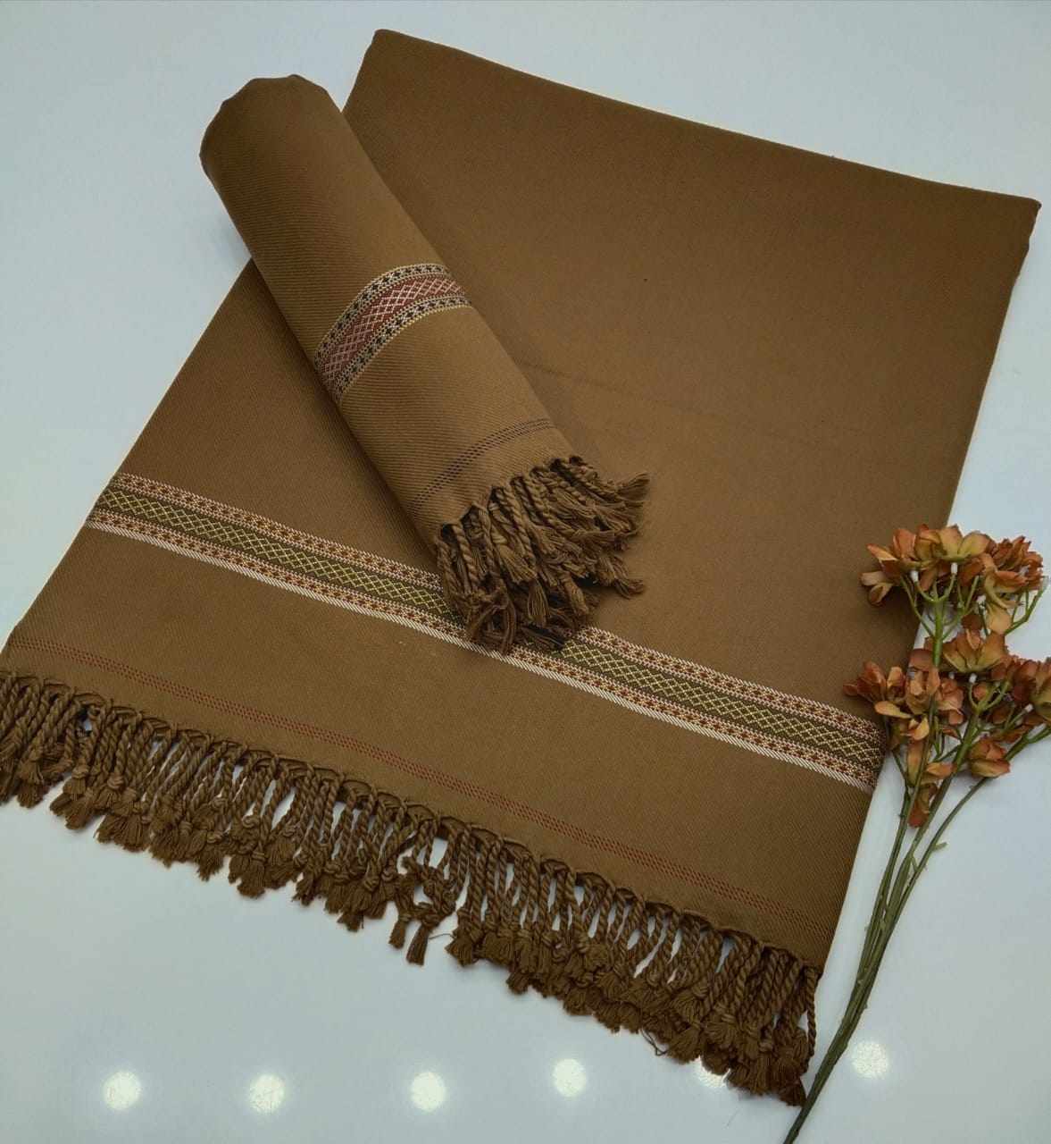 Men's winter acrylic wool shawl