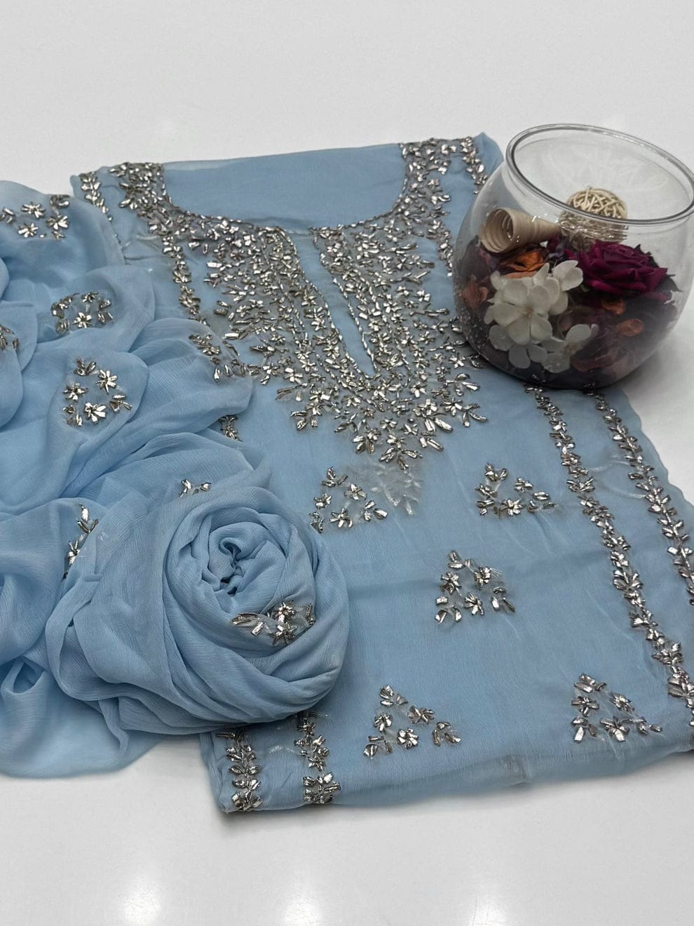 LCD Gota Work 2pc dress shirt & dupata