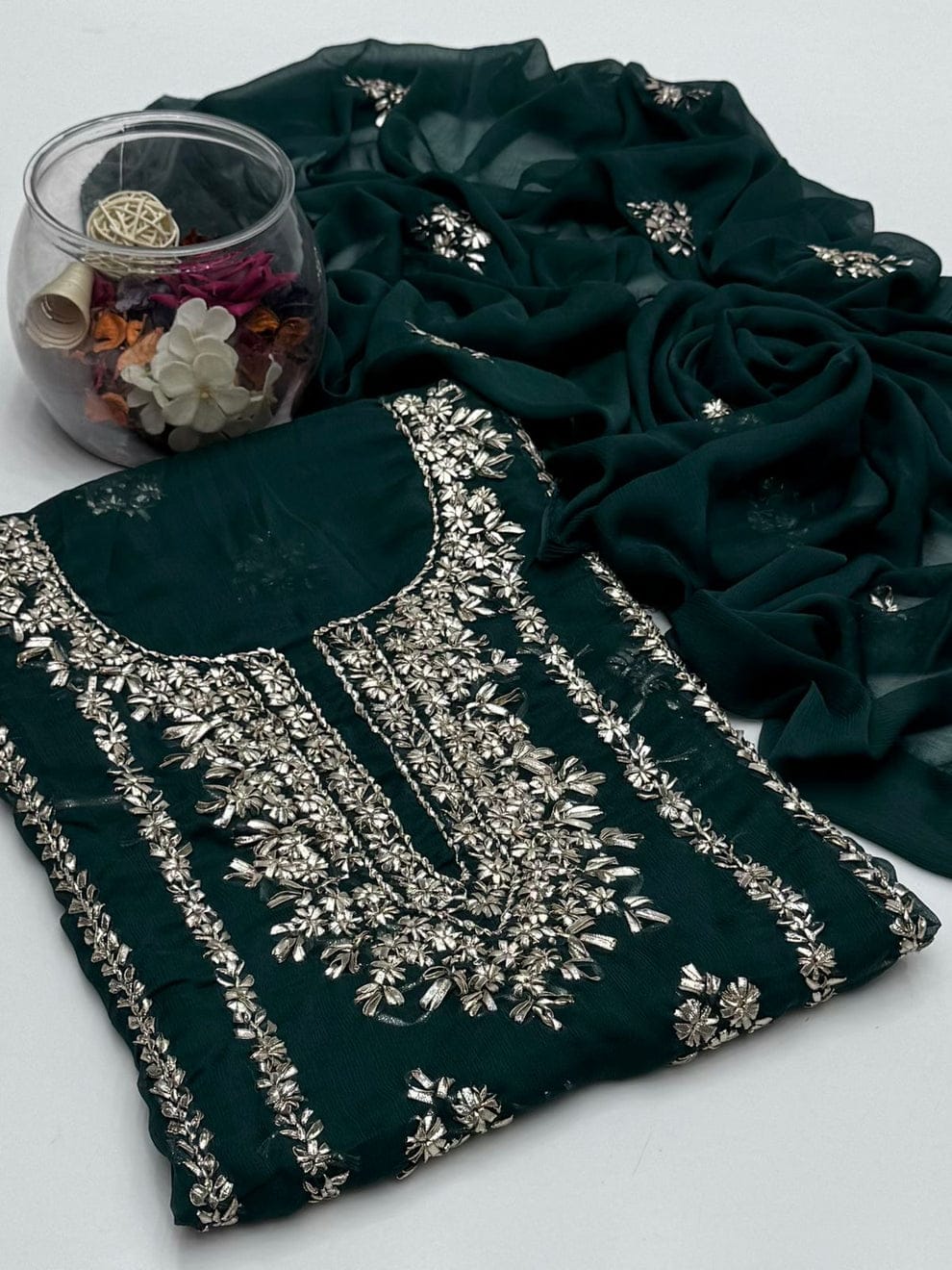 LCD Gota Work 2pc dress shirt & dupata