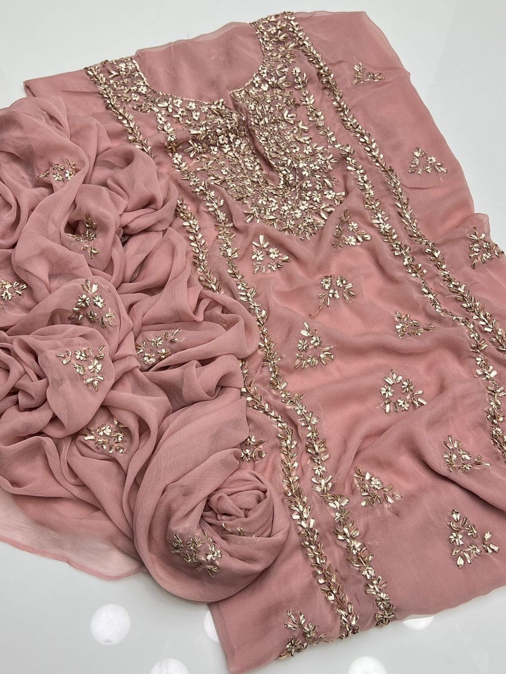 LCD Gota Work 2pc dress shirt & dupata