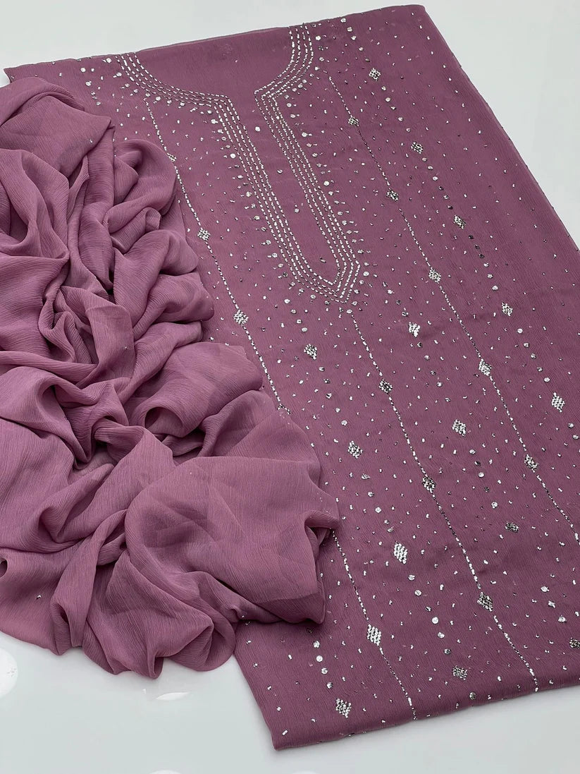 Panel mukesh kurta on soft crinkle chiffon