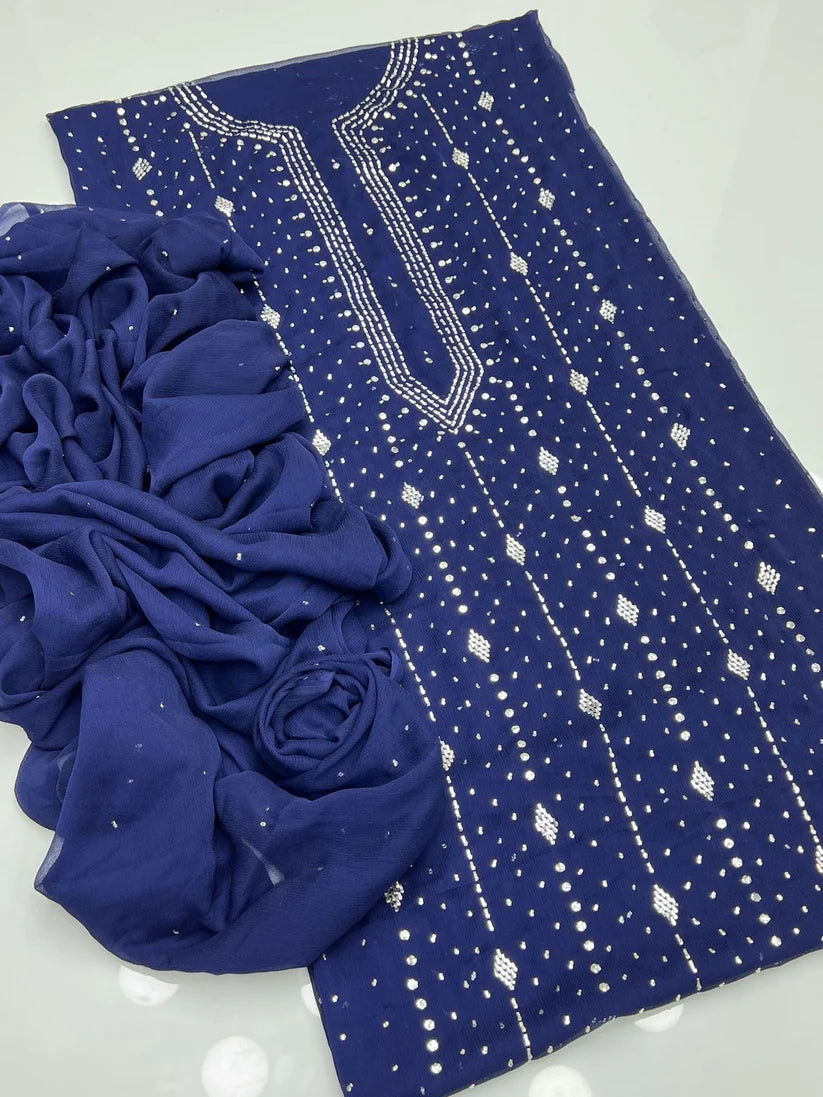 Panel mukesh kurta on soft crinkle chiffon