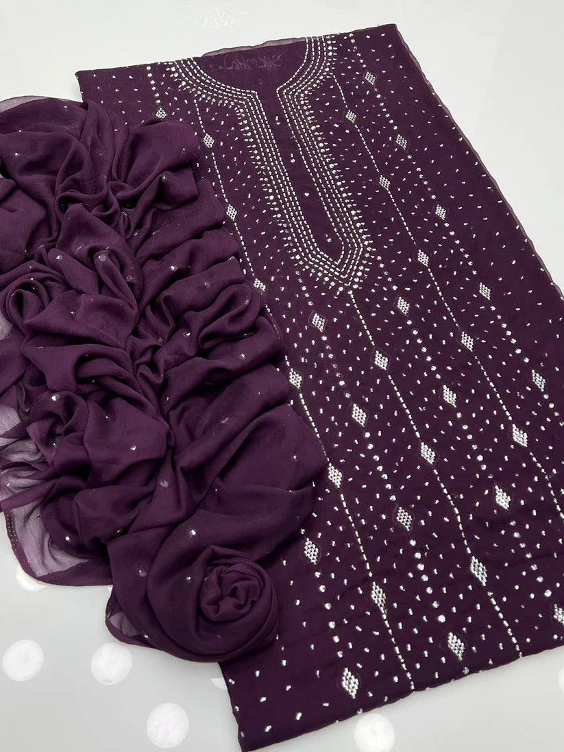 Panel mukesh kurta on soft crinkle chiffon