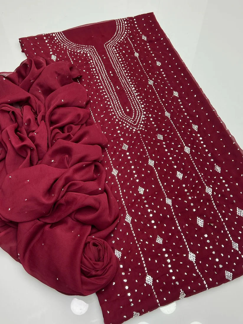 Panel mukesh kurta on soft crinkle chiffon