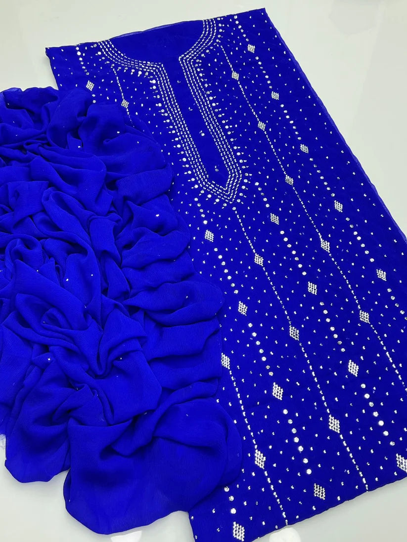 Panel mukesh kurta on soft crinkle chiffon