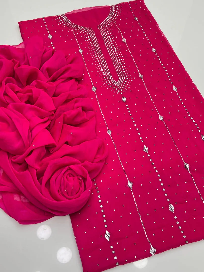 Panel mukesh kurta on soft crinkle chiffon