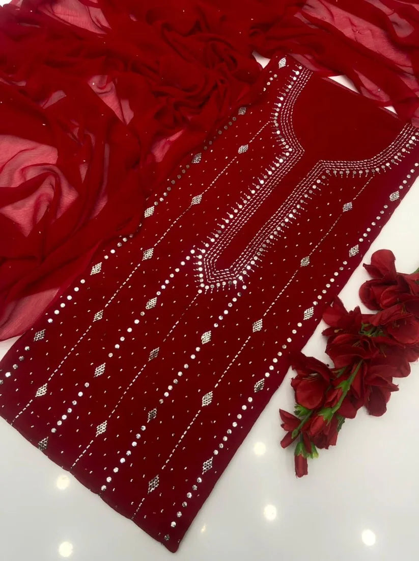 Panel mukesh kurta on soft crinkle chiffon