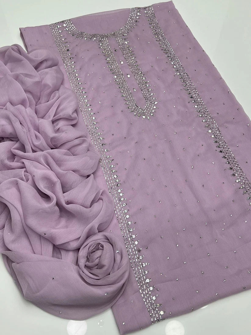 Panel mukesh kurta on soft crinkle chiffon