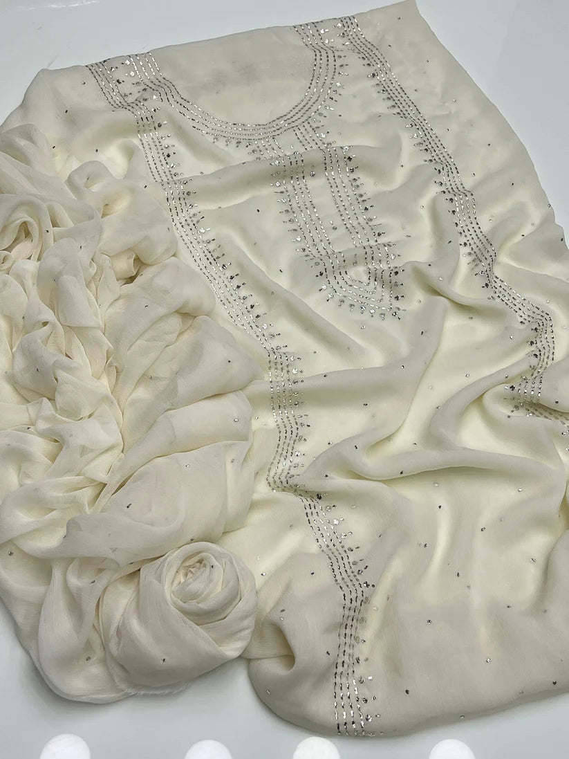 Panel mukesh kurta on soft crinkle chiffon