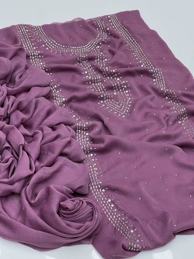 Panel mukesh kurta on soft crinkle chiffon