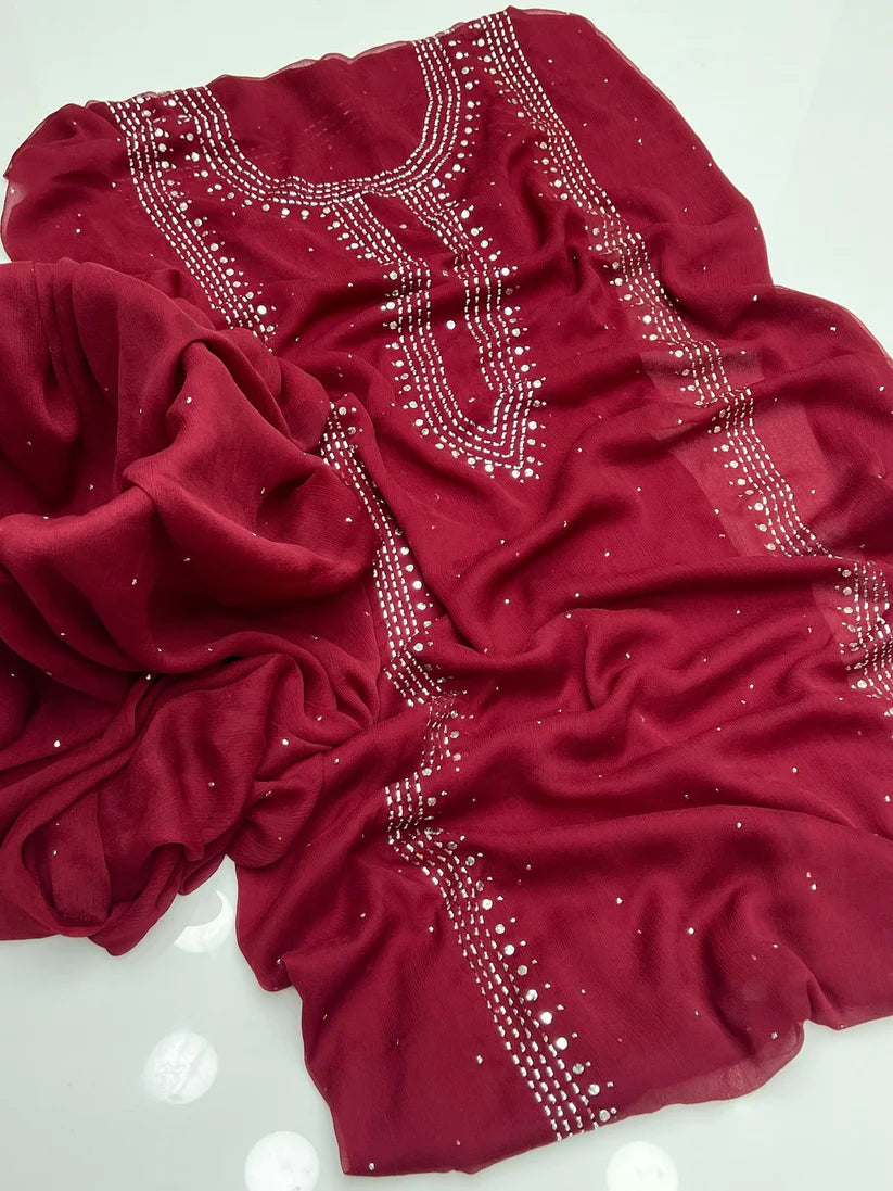 Panel mukesh kurta on soft crinkle chiffon