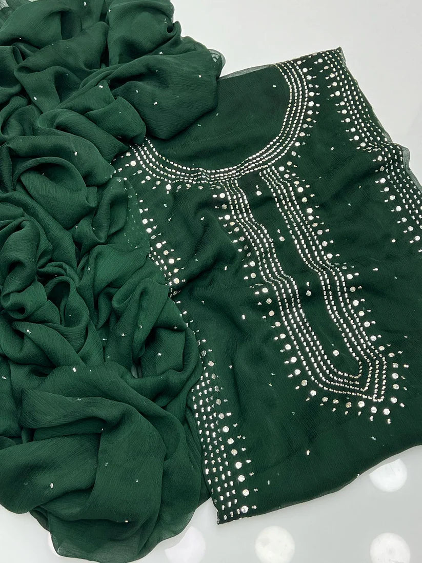 Panel mukesh kurta on soft crinkle chiffon