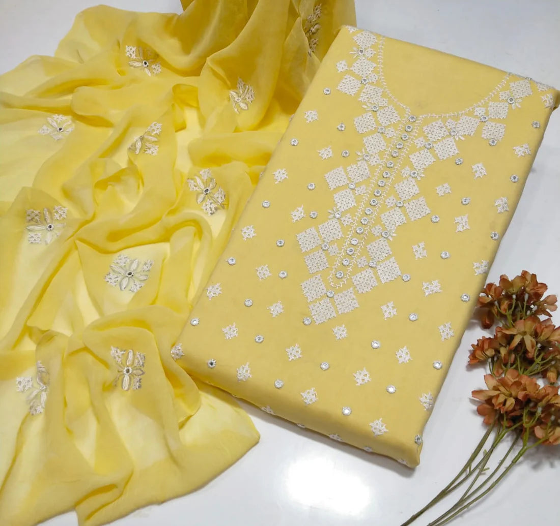 Lawn 3 Pce Handmade Sindhi Mirror