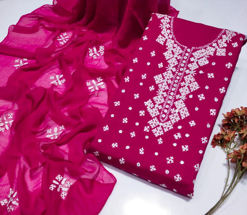 Lawn 3 Pce Handmade Sindhi Mirror